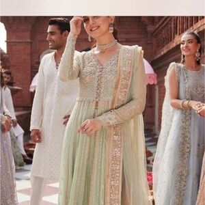 Pakistani designer dress from mushq  pastel pistachio green